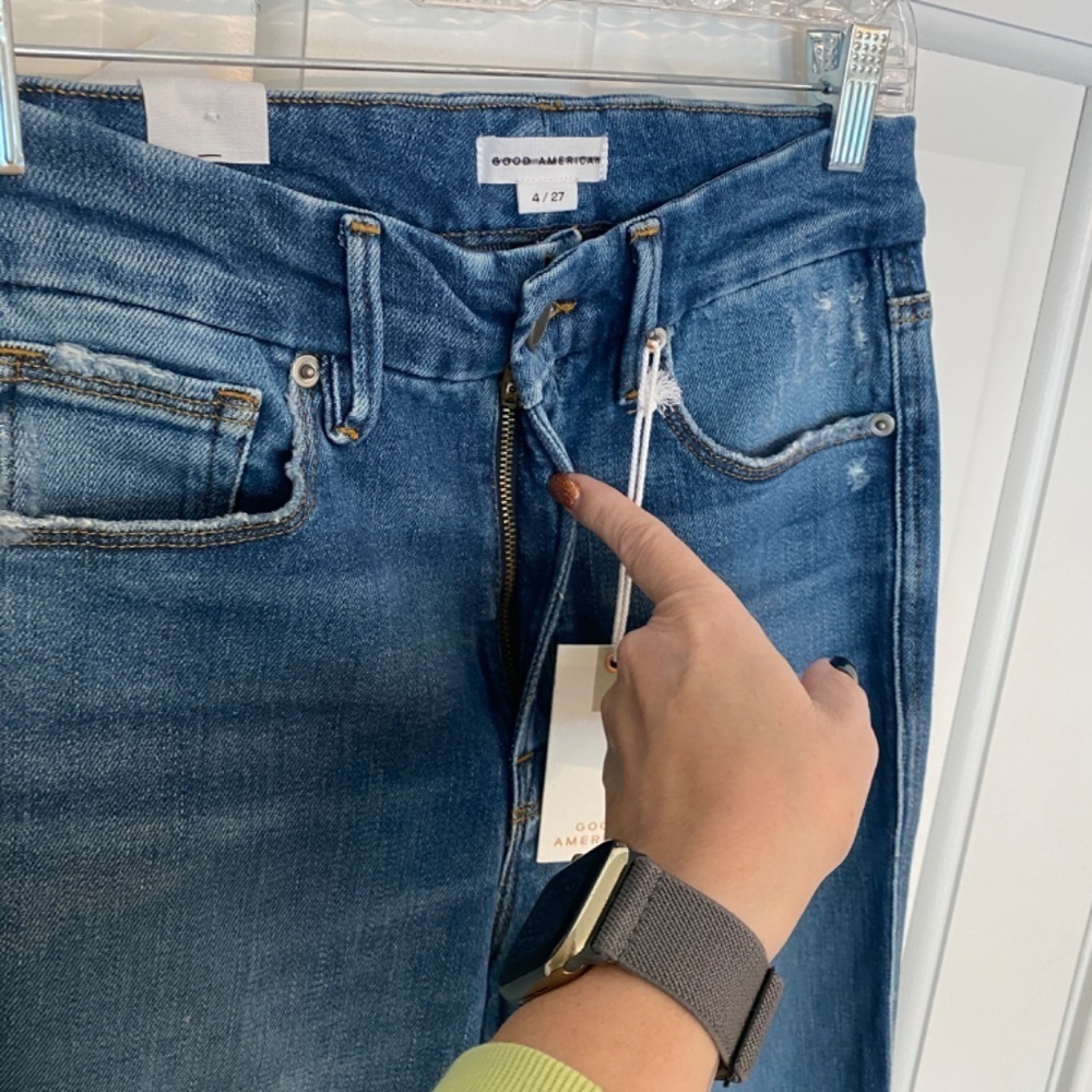 New! Good American Good Curve Straight Jean in Indigo nwt 33906 - Picture 6 of 16